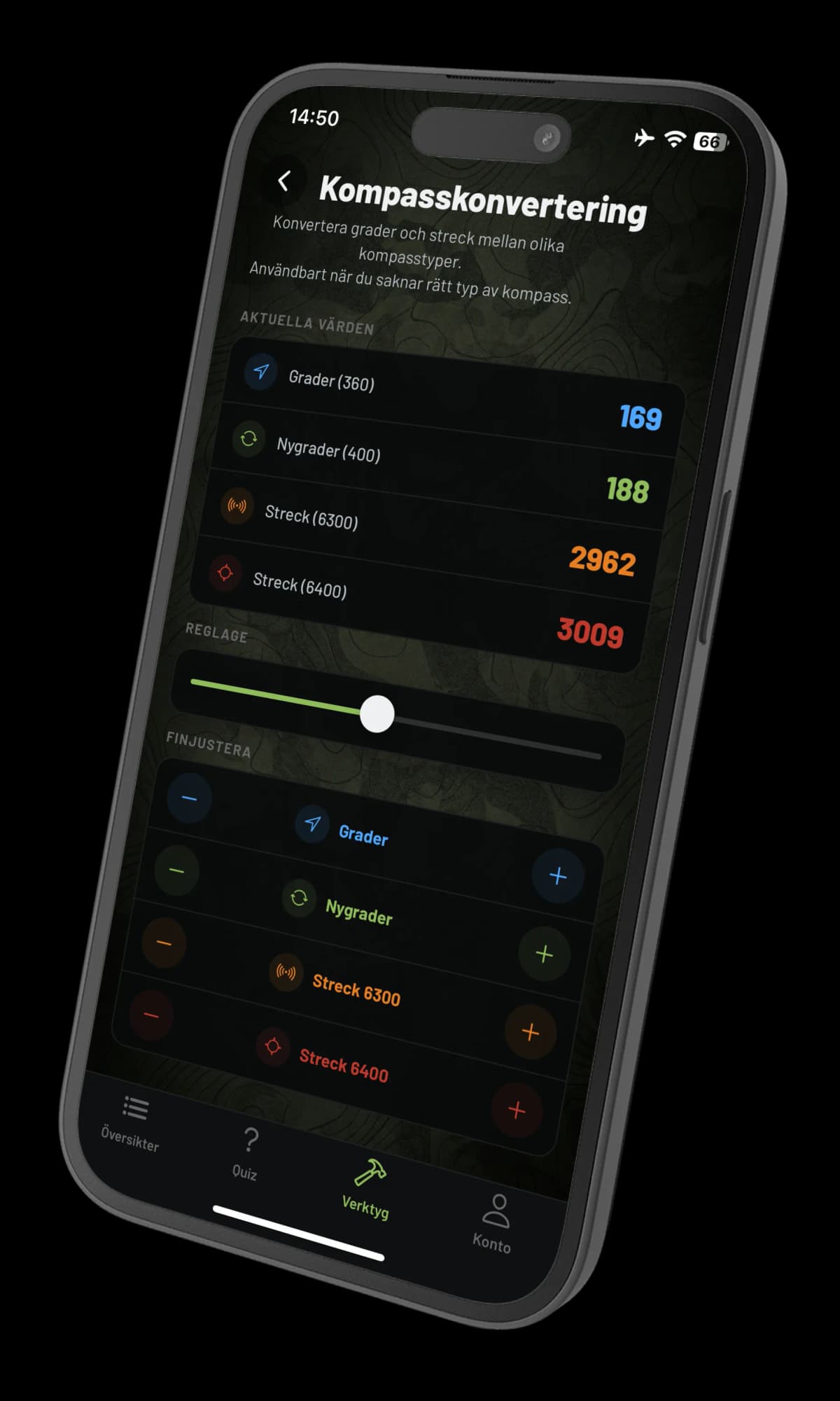 GRADER / MILS KONVERTERING FÖR DIN KOMPASS