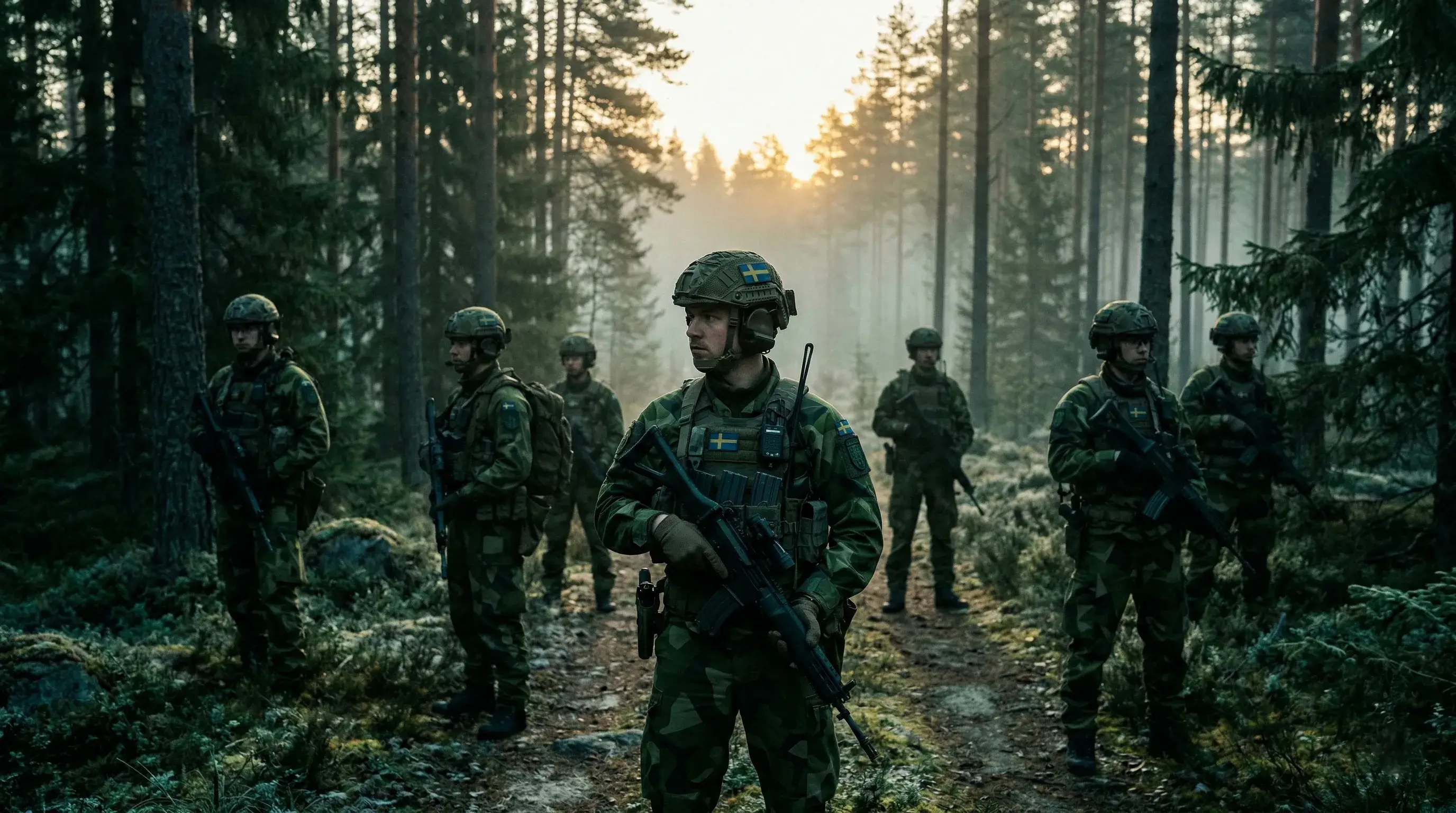 Svensk soldat i fält – bakgrundsbild för Rustad Soldat