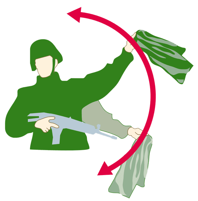 Handtecken: Flygvarning