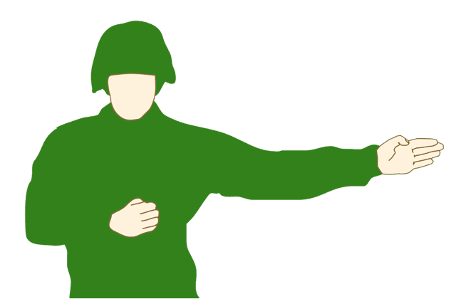 Handtecken: Styr åt vänster (höger)