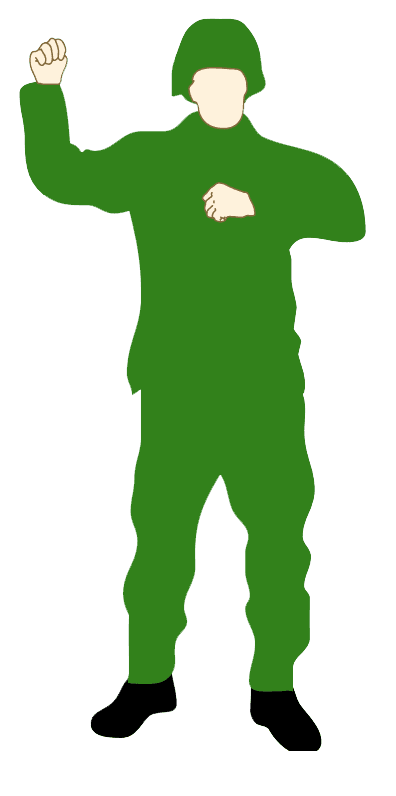 Handtecken: Centrumsväng vänster