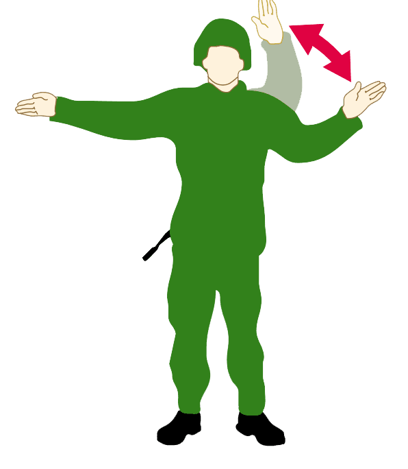 Handtecken: Förflyttning åt sidan